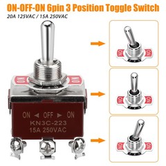 3X Toggle Switch ON/OFF/ON Heavy Duty 15A 250V DPDT Terminal Car Waterproof Cap