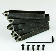 1/2″ 5 Pc Indexable Carbide Insert Turning Tool Bit Lathe Set C6 Chipbreaker