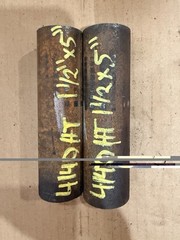 4140 Hot Rolled Steel Bar Round Stock Heat Treated 1 1/2” OD x ~ 5” Lot of 2