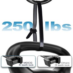 18 Inch Black Zip Ties Heavy Duty 50 PACK, 250 LBS Ultra Exclusive Strong Plasti