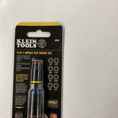 Klein Tools 32934 9-in-1 Impact Rated Flip Socket Set
