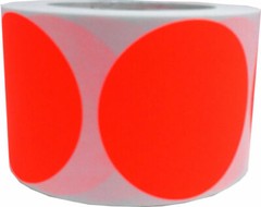 Circle Dot Stickers | 3″ Inches Round | 500 Pack | Pick One Color