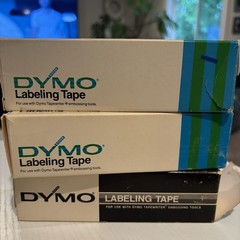 3 Boxes = 24 Rolls Vintage Dymo Labeling Embossing Tape Red & Blue Glossy 1977