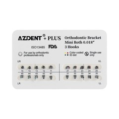 AZDENT PLUS Dental Orthodontic Brackets Braces Mini/Standard Roth/MBT 022/018