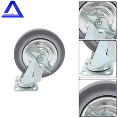 4PCS 8″ Heavy Duty Casters, Industrial Grade Rubber Caster with Brake 6000 LBS