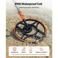 12 Inch Metal Detector Professional Gold Digger Hunter Waterproof IP69 for Adult
