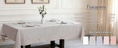 Linen Tablecloth 100% Pure Linen Table Cloth for Rectangle Tables Machine