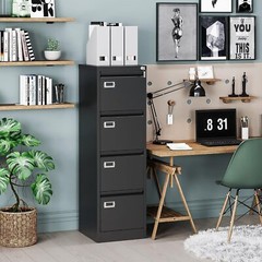4 Drawer File Cabinet with Lock Metal Vertical Filing Cabinet for Office Home