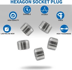 5PCS 3/8 NPT Stainless Steel Hex Socket Pipe Plugs Male Thread Seal Fittings Kit