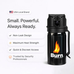 Burn Pepper Spray 1.35oz Police Strength OC Personal Safety Self Defense