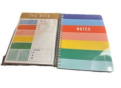 2 Pc Colorful Weekly Planner Calendar & Spiral Notes Notebook/Journal Set New