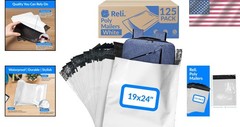 Durable 19×24″ Poly Mailers in 125 Count – Waterproof & Secure Shipping Solution