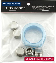 3/8″ NPT Male Plug, 304 Stainless Steel Internal Hex Thread Pipe Plug Socket Kit