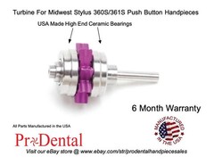 Midwest Stylus Glass-Optic Push Button Highspeed Dental Handpiece – ProDental