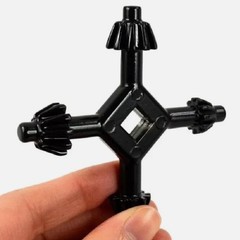 Black Drill Chuck Key Wrench 4 Way Hand Key Tool For Tighten Drills 3/8″ 1/2″