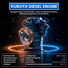 1.8 Ton Mini Excavator 4000lbs KUBOTA Twin Cylinder Diesel Engine Crawler Digger