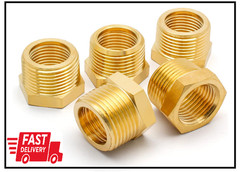Litoexpe 5Pcs Brass Reducer Hex Bushing, 3/4″ NPT Male to 1/2″ NPT Female Thread