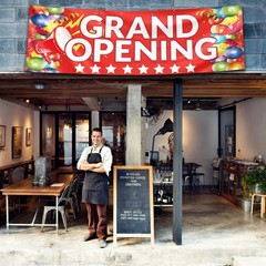 Grand Opening Banner 3×10 ft New Store Oxford Cloth Advertising Sign & Rope