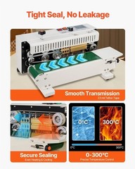 VEVOR Continuous Bag Band Sealing Machine, 0.24-0.47 in/6-12 mm Seal Width