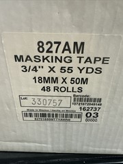 3/4” X 55 Yards YELLOW MASKING TAPE 48 Rolls 827AM NEW AUTOSHOP PAINTERS NEW