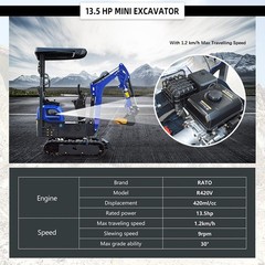 NJ CA GA TX Free PICK UP 1 Ton Mini Excavator Mini Digger 13.5hp Gas EPA Engine