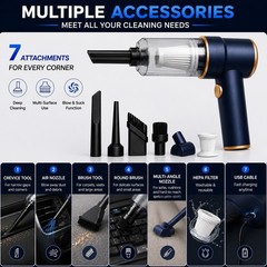 9000Pa 120W Cordless 2-in-1 Handheld Vacuum & Air Duster, Washable HEPA