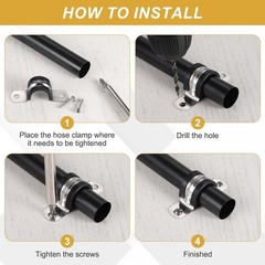 10Pcs 57mm (2-1/4″) Cable Clamps, for Black Rubber Pipe Clamps