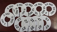 LOT Infant / Toddler Clothing Rack Size Dividers Set Round Hanger Retail Store