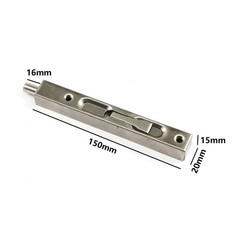 6 Inch Stainless Steel Slide Door Latch Bolt Black Flush Bolt with Screws for…