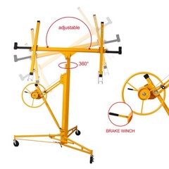 FOREOCELIV 11ft Drywall Lift Panel Hoist Jack Lifter 150 lbs Ceiling Wall Yellow
