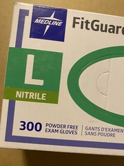 FITGUARD NITRILE GLOVES 300/Box Large Size Brand New Factory Sealed, Powder Free