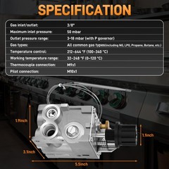 0630326 0085AP0012 100~340℃ Thermostatic Gas Control Valve For Eurosit 630