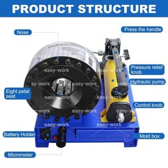 1/8-1inch Pro Hydraulic Hose Crimper Kit With Molds Hydraulic Crimping Machine