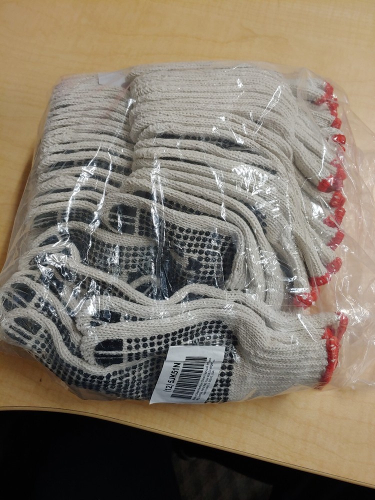 STRING KNIT DOUBLE DOT GLOVES 12 PAIRS