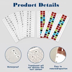 A-Z 26 Alphabet Tabs, Self Adhesive – White and Colorful Letters, 260 Pcs, 10 Sh