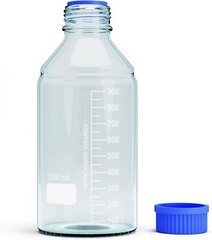 1000ml Glass Round Media Storage Bottles with GL45 Screw Cap, Borosilicate Glass