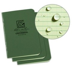 Rite In The Rain Mini Stapled Binding Notebook 3 Pack Green Field-Flex Cover