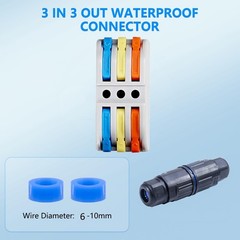 3PCS IP68 Waterproof Electrical Cable Connector, Outdoor 3 Way Junction Box, …