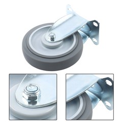 4 Pieces 1400 Pounds Heavy Duty 5″ Industrial Casters Fixed Rubber Casters Grey