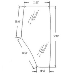 Cab Glass – Right Hand Door Fits John Deere 5320 5420 5520 6403 6603 R198625