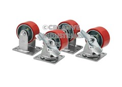 4″ x 2″ Swivel Caster Polyurethane Wheel w/ Brake(2) Rigid (2) 700lb ea ToolBox