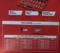 Milwaukee SHOCKWAVE 1/2 in. Drive SAE 6 Point Impact Socket Set (19-Piece)