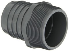 1.25 Inch Gray Pvc Hose Pipe Fitting Npt To Barbed Adapter For Pe Tubing