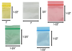 Apple Mini Zip Resealable Bags 100ct. Packs New Mix and Match Sizes and Colors