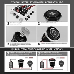 Latching Push Button Switch 19mm Blue LED 12V-24V 20A IP67 Waterproof 2 Pack