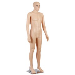 72″H Male Mannequin Full Body PP Realistic Display Head Turns Dress Form w/Base