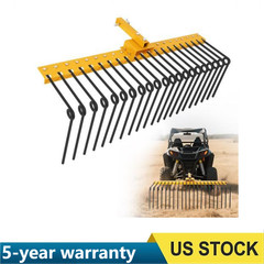 Landscape Rake 48/60 Inch Straw Rake Fits 2″ Receiver for Lawn Tractors ATV/UTV