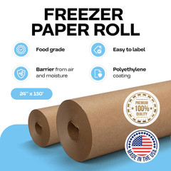 Brown Freezer Paper Roll 24″ X 1800″ (150 Feet) – Usa-Made Freezer Paper for Mea