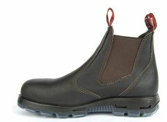 Redback Dark Brown Steel Toe Safety Work Boots USBOK Elastic Sided Bobcat