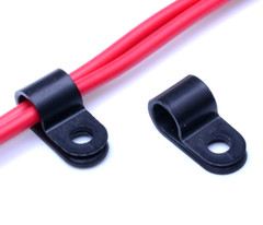100 PCS PACK 5/8″ Inch R-Type CABLE CLAMPS NYLON BLACK HOSE WIRE ELECTRICAL UV